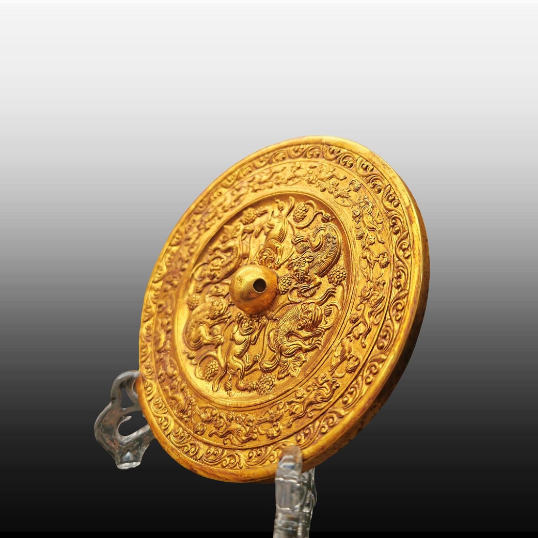 A Exquisite Gilt Bronze Auspicious Beast Pattern Mirror - 4
