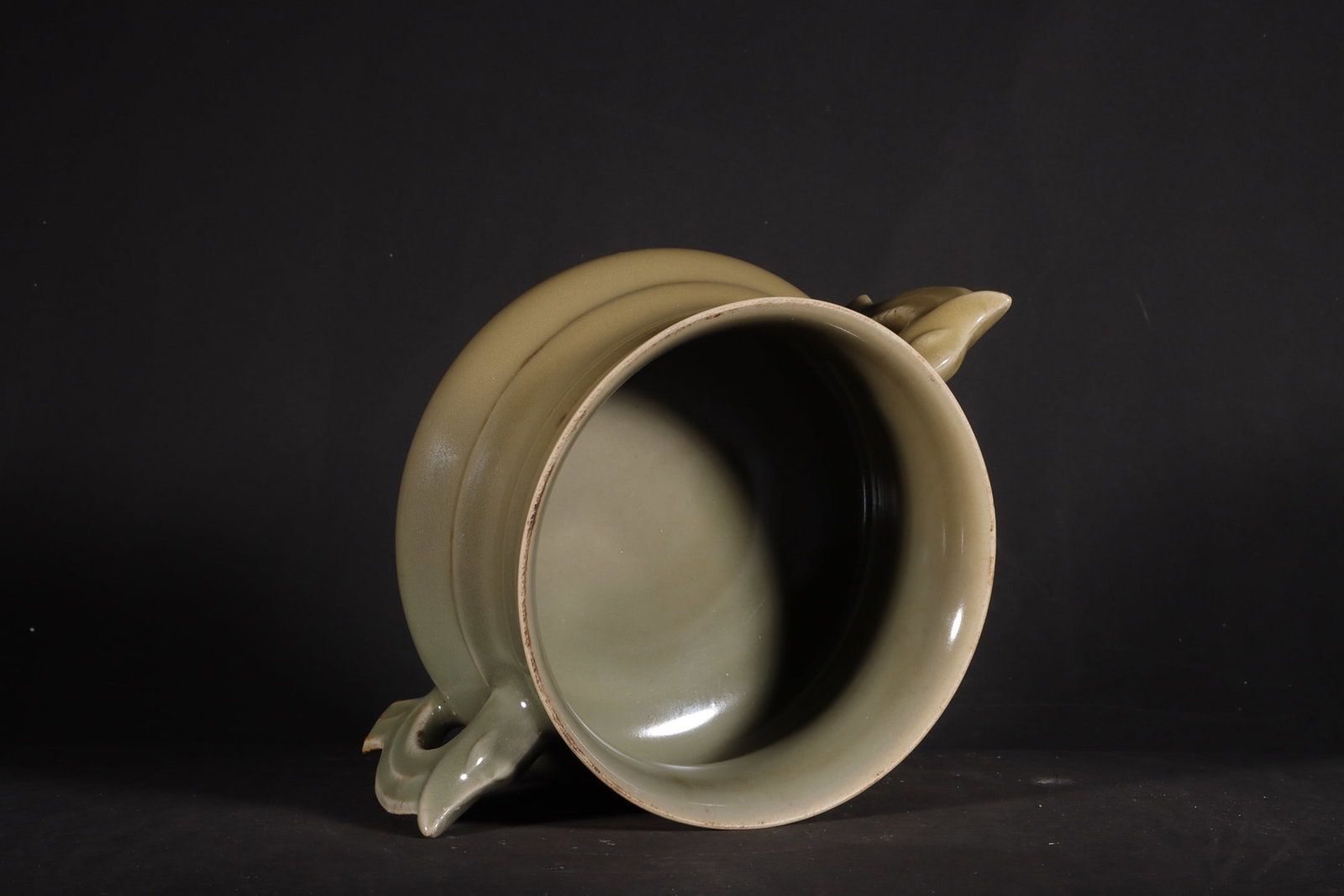 A Exquisite Longquan Yao Celadon Glazed String Pattern Censer - 6