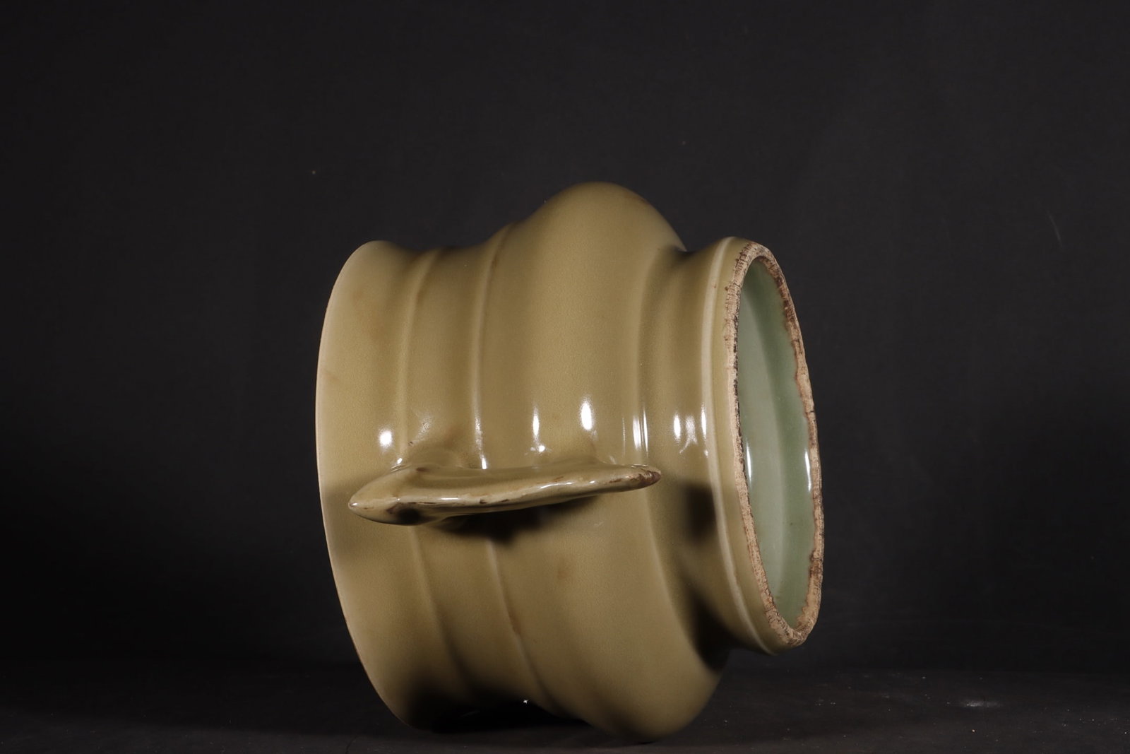 A Exquisite Longquan Yao Celadon Glazed String Pattern Censer - 9