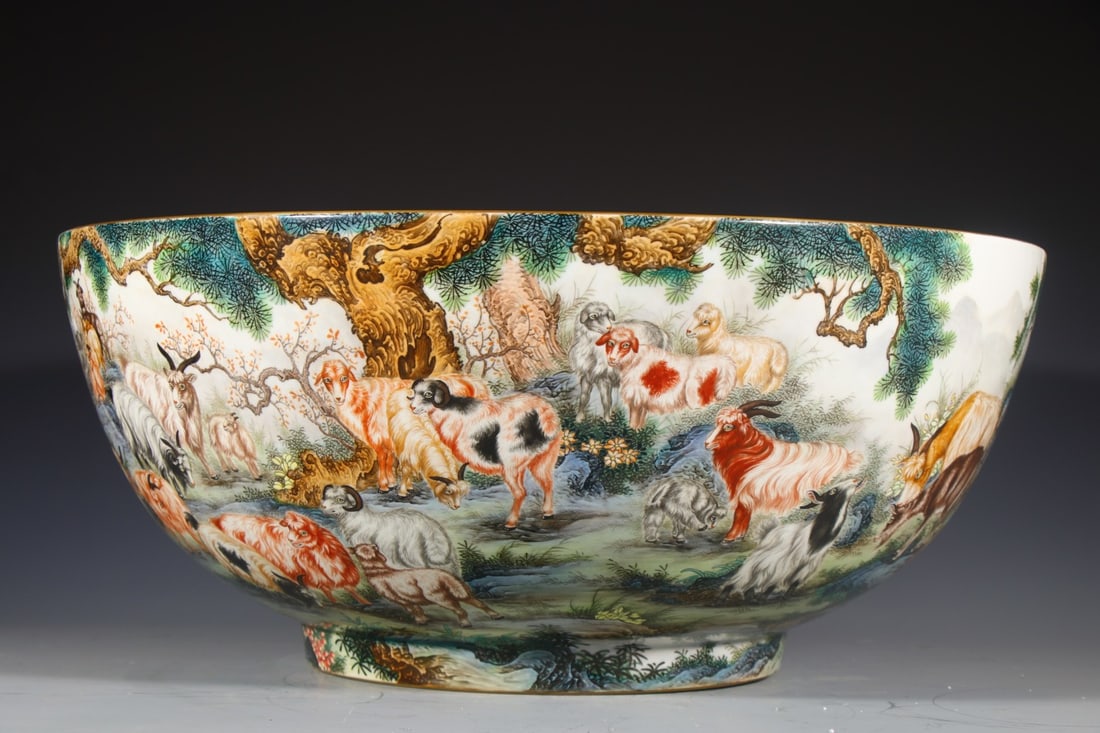 A Exquisite Enamel Sheep Pattern Bowl - 2