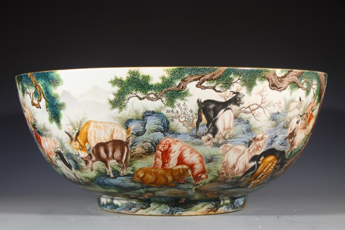 A Exquisite Enamel Sheep Pattern Bowl - 3