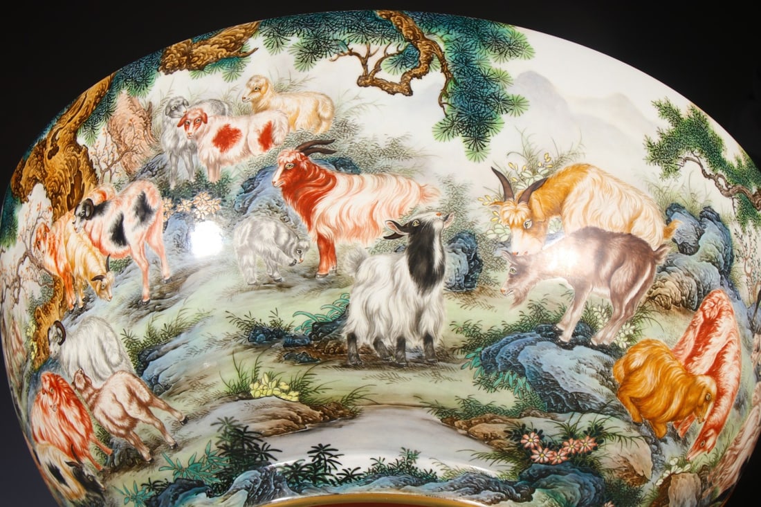 A Exquisite Enamel Sheep Pattern Bowl - 6