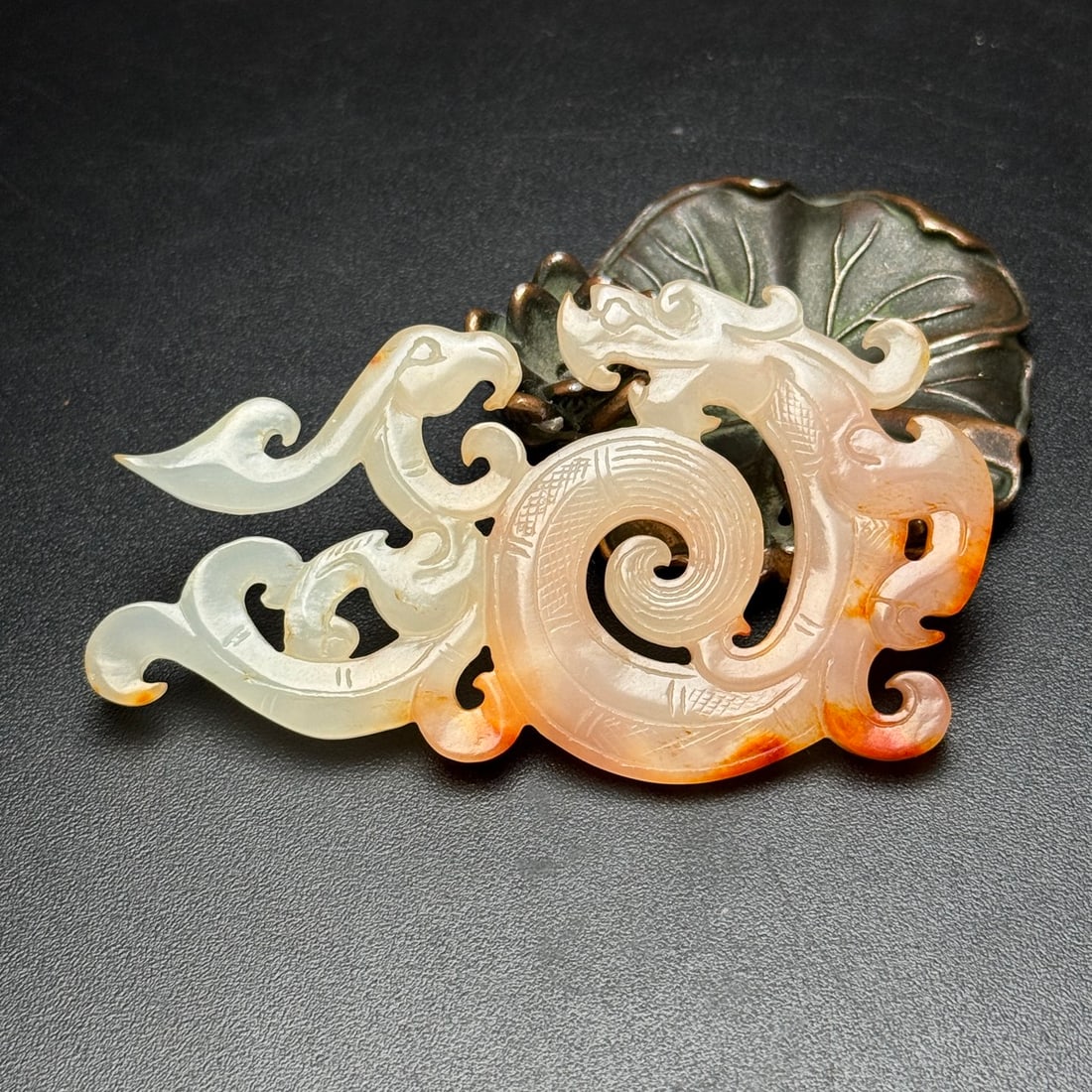 A Exquisite Hotan Jade Dragon Plaque - 2