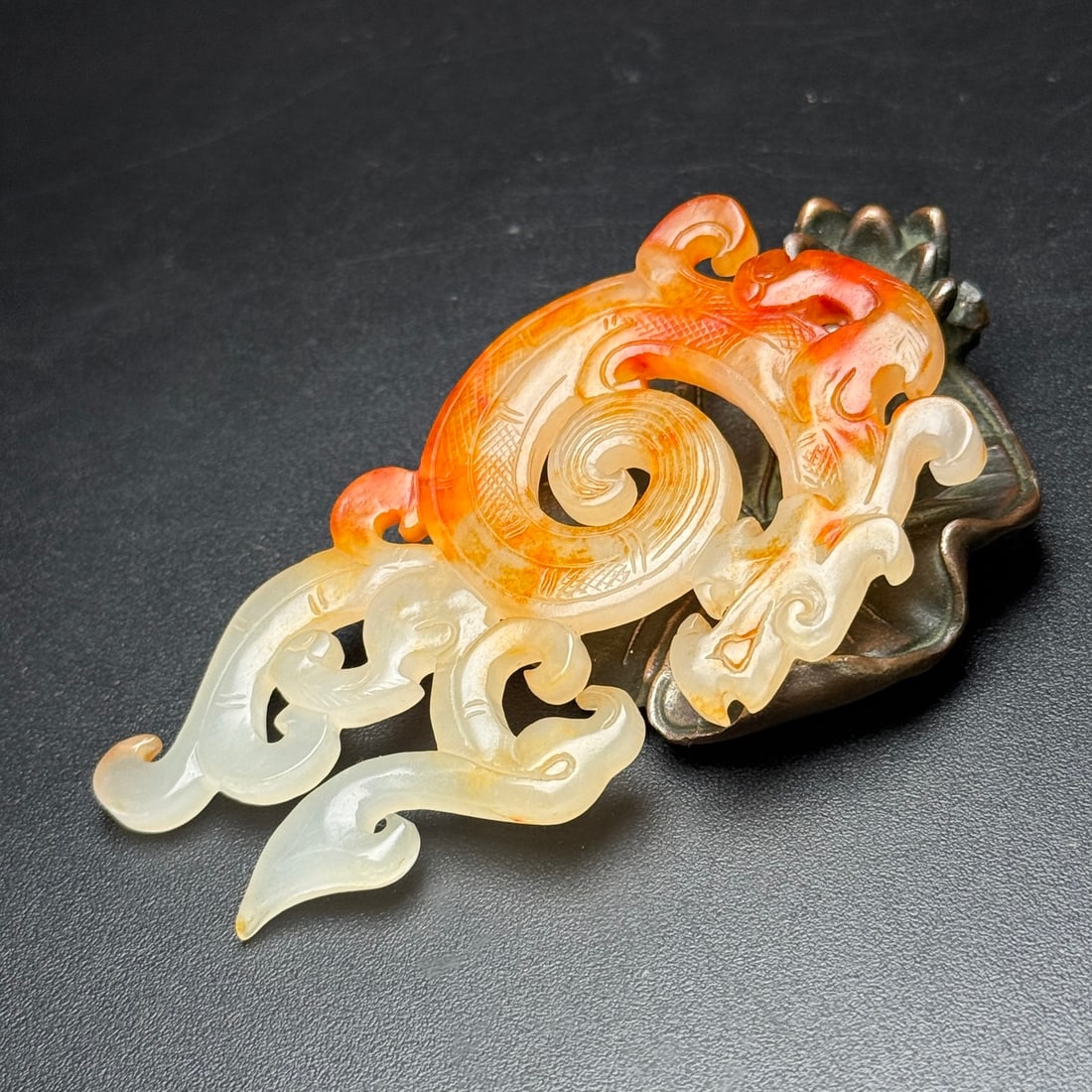 A Exquisite Hotan Jade Dragon Plaque - 3