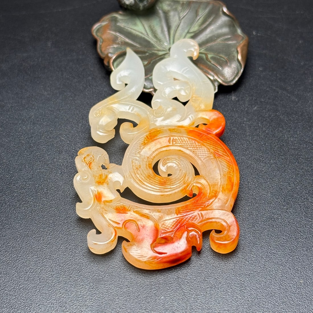 A Exquisite Hotan Jade Dragon Plaque - 5