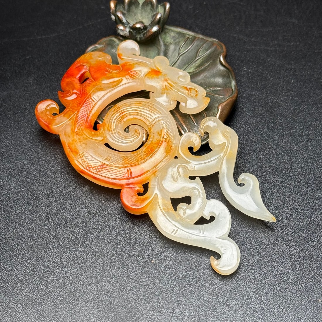 A Exquisite Hotan Jade Dragon Plaque - 7