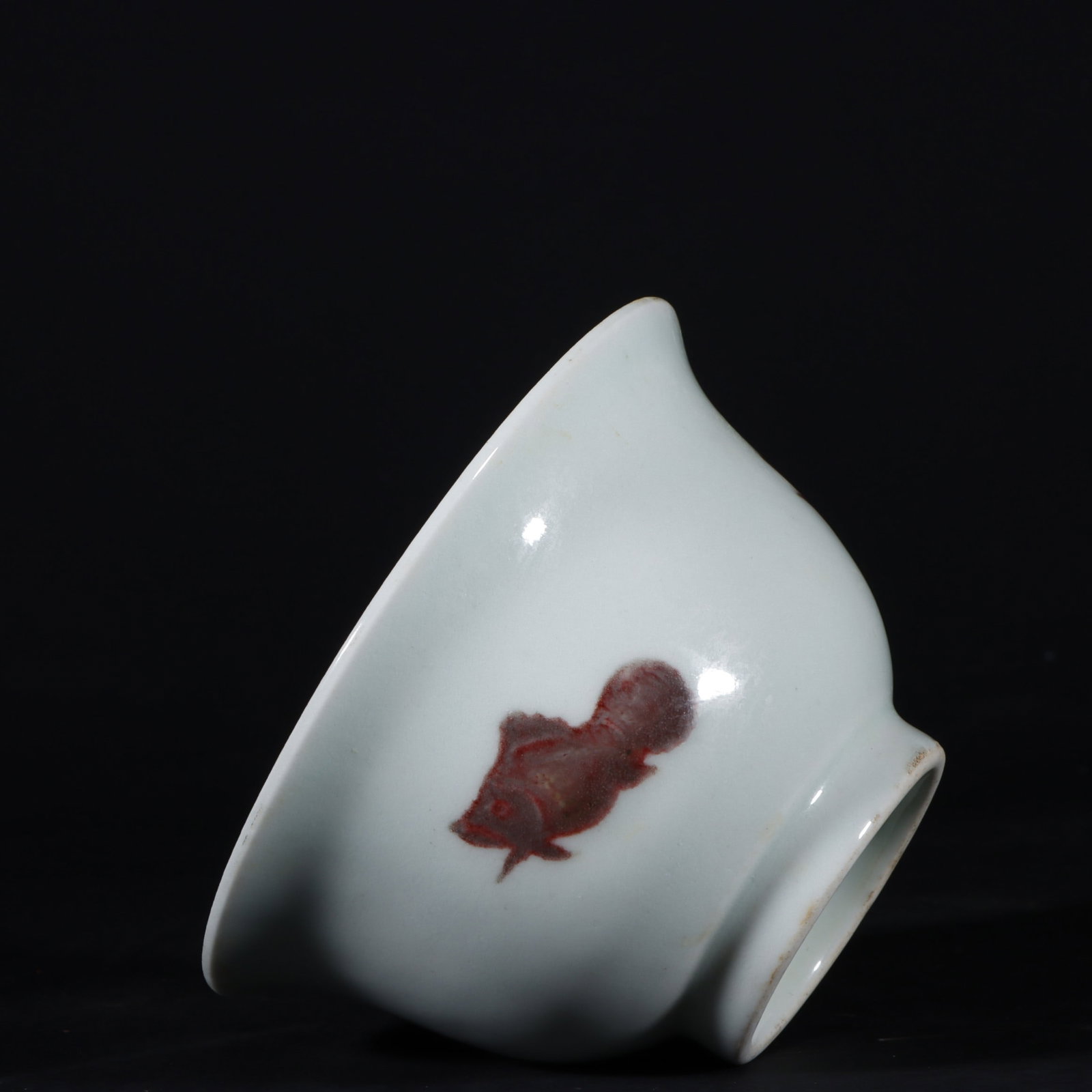 A Exquisite Underglaze-Red Fish Pattern Cup - 7