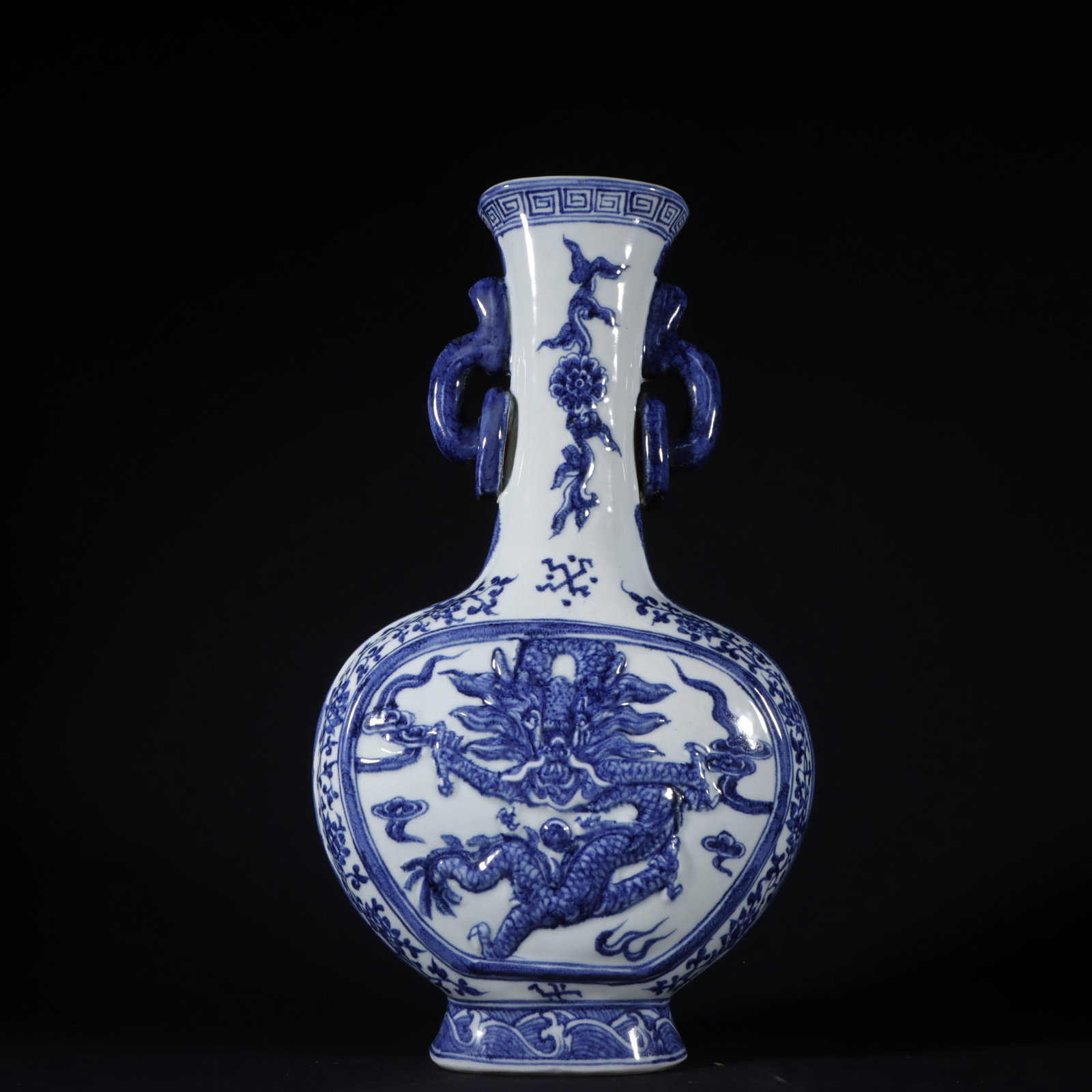 A Exquisite Blue and White Dragon and Phoenix Pattern Vase (1 of 9)