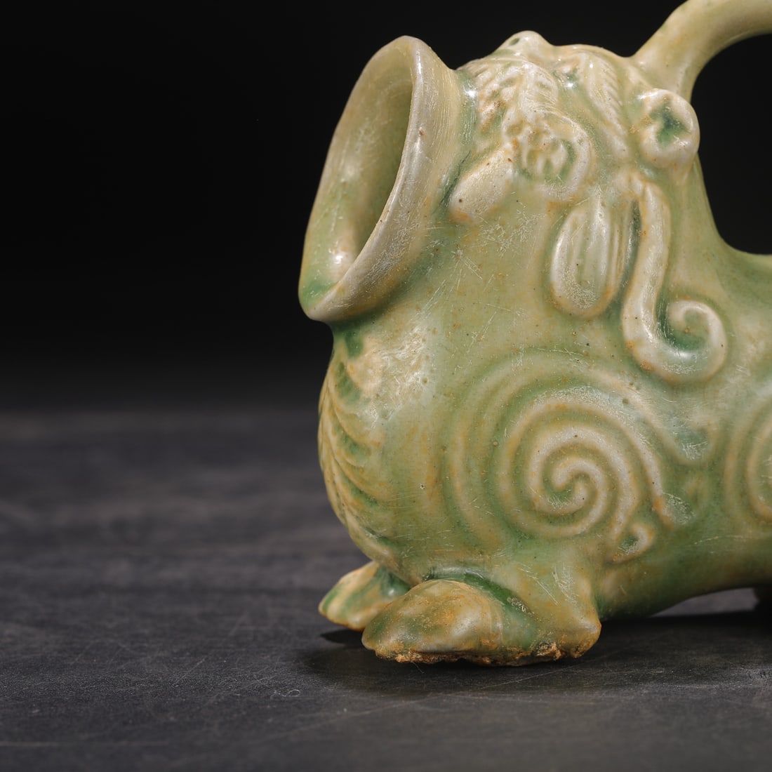 A Exquisite Celadon Glazed Auspicious Beast Ewer - 3
