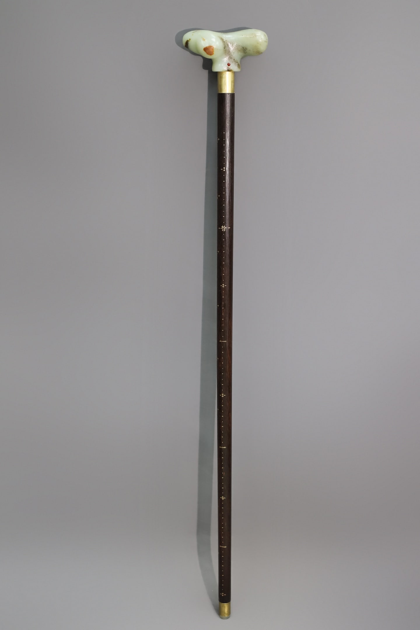 A Exquisite Hotan Jade Scepter: A Exquisite Hotan Jade Scepter,Qing Dynasty, China,Size:37.4inx4.9inx2.9inx2.3in 和田玉权杖,中国清代