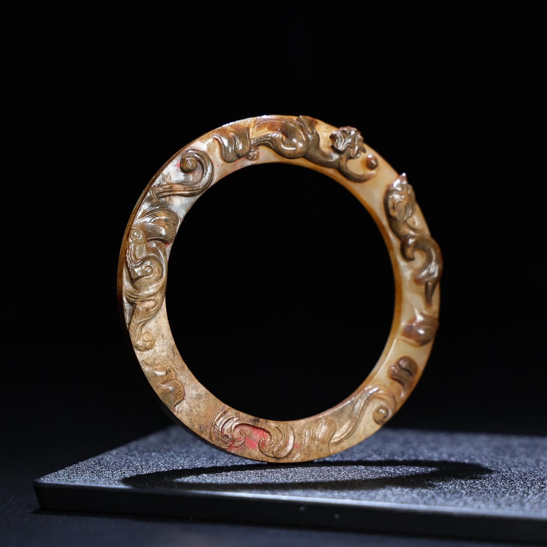 A Exquisite Hetian Jade Dragon Ring - 2