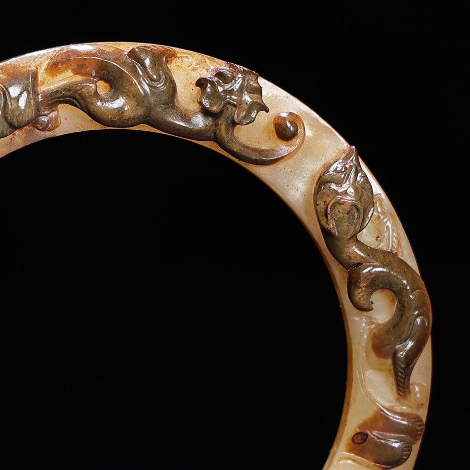 A Exquisite Hetian Jade Dragon Ring - 4