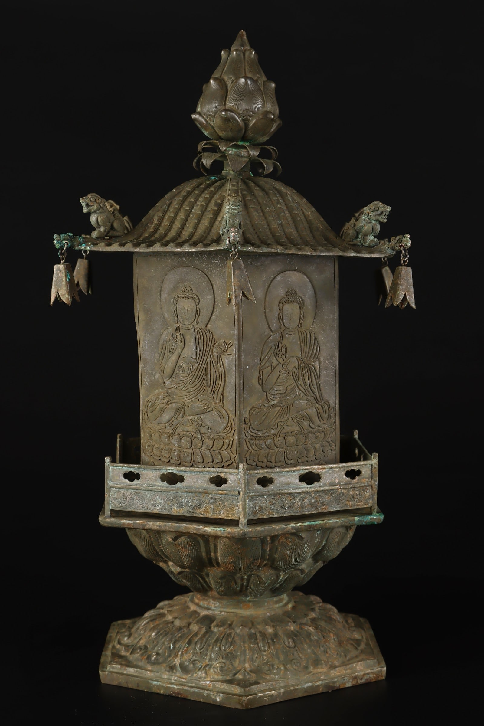 A Exquisite Copper Hexagonal Buddhist Niche - 2