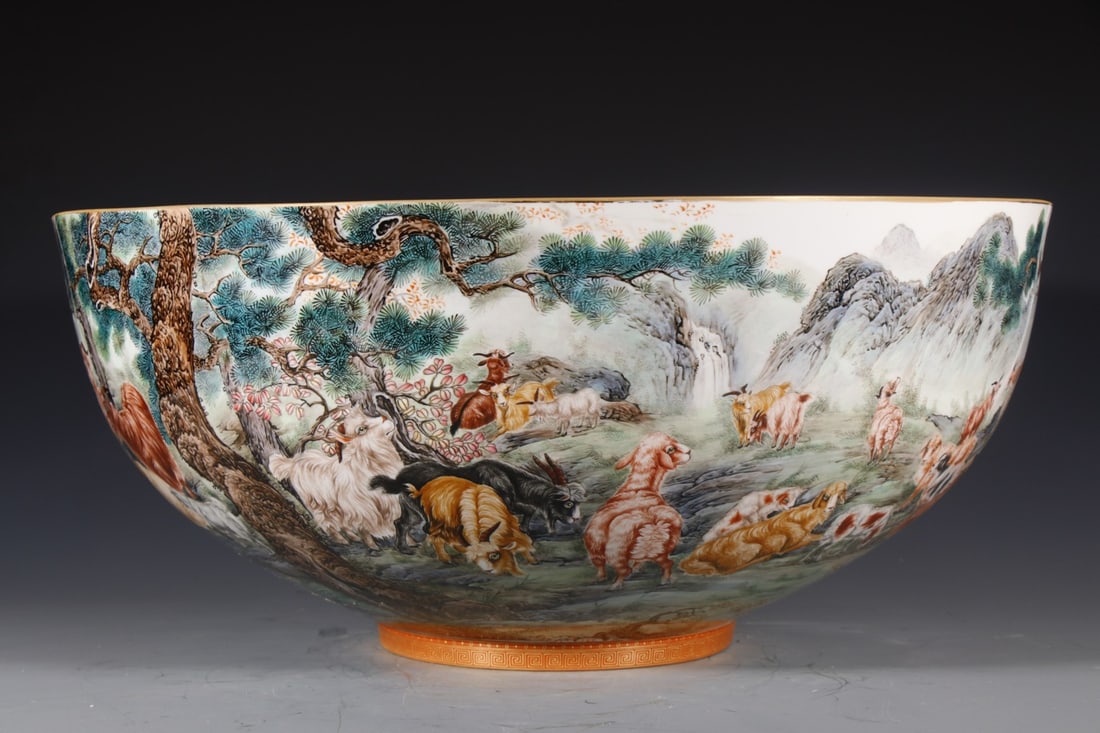 A Exquisite Enamel Sheep Pattern Bowl - 2