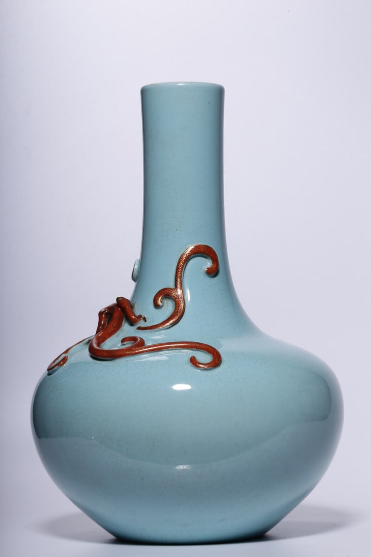 A Exquisite Celadon Glazed Dragon Pattern Vase - 6