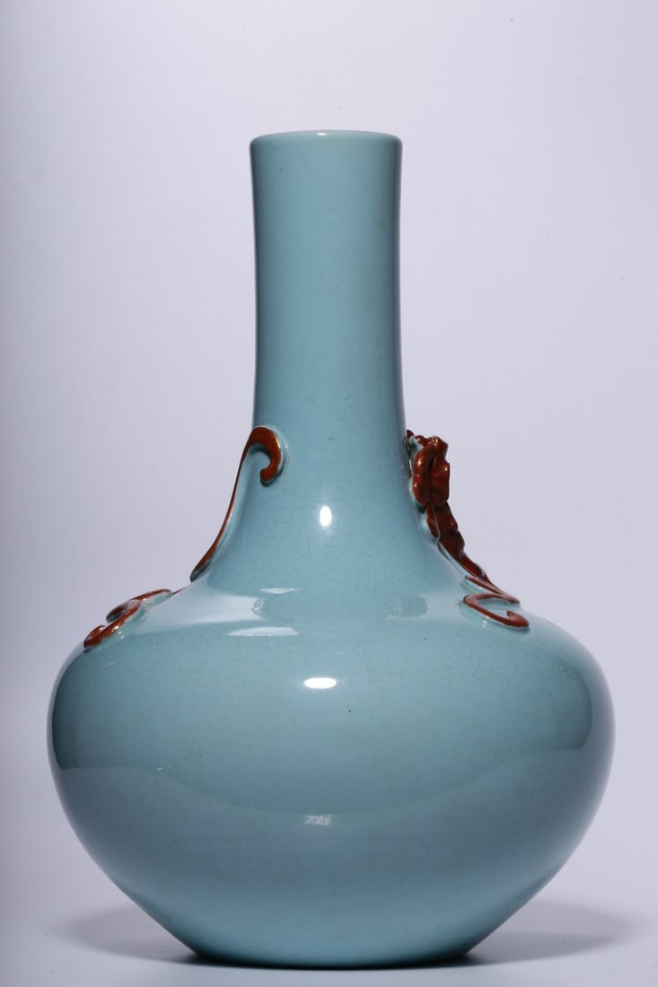A Exquisite Celadon Glazed Dragon Pattern Vase - 7