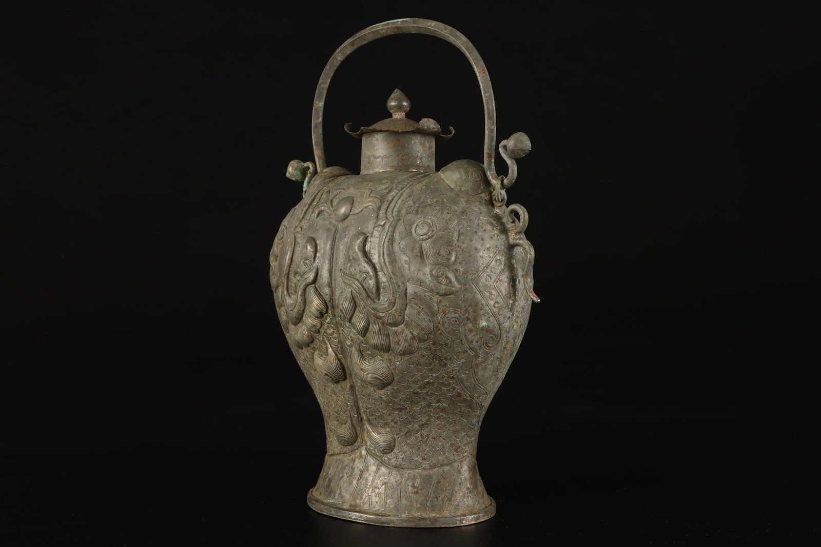 A Exquisite Copper Fish Pattern Ewer - 2