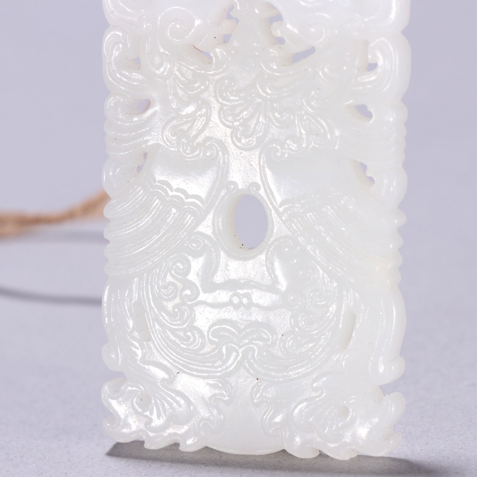 A Exquisite Hotan Jade Phoenix Pattern Brand - 2