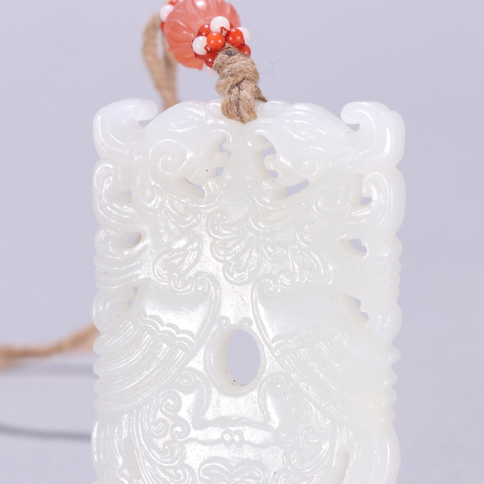 A Exquisite Hotan Jade Phoenix Pattern Brand - 3