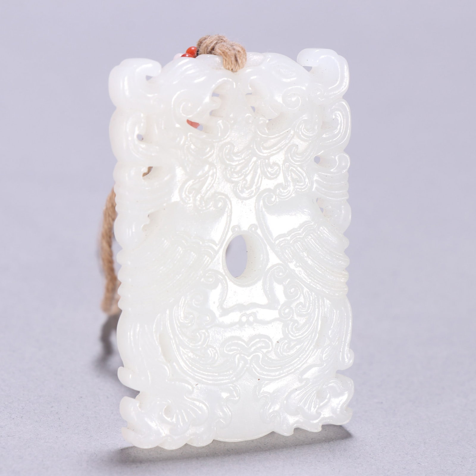A Exquisite Hotan Jade Phoenix Pattern Brand - 4