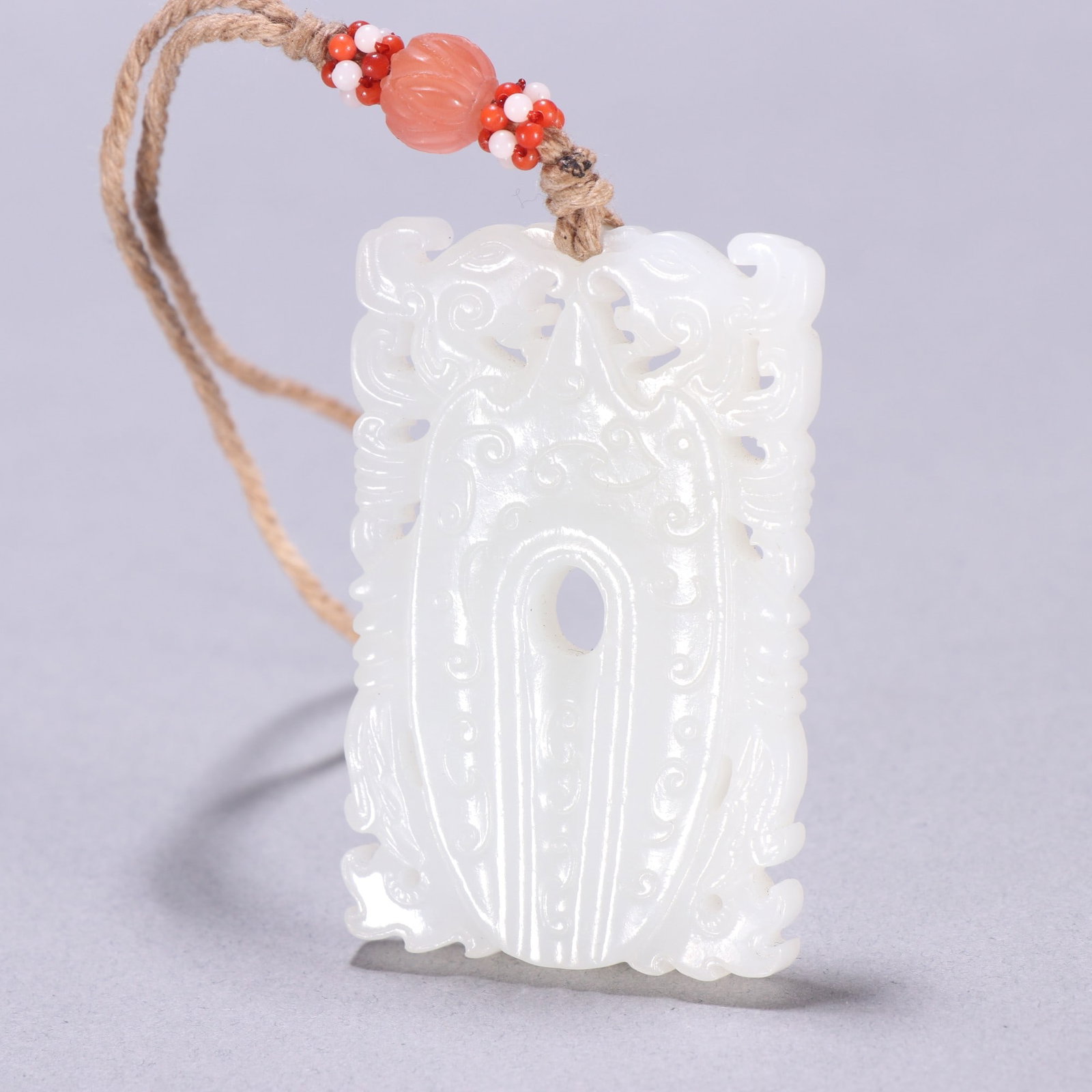 A Exquisite Hotan Jade Phoenix Pattern Brand - 5