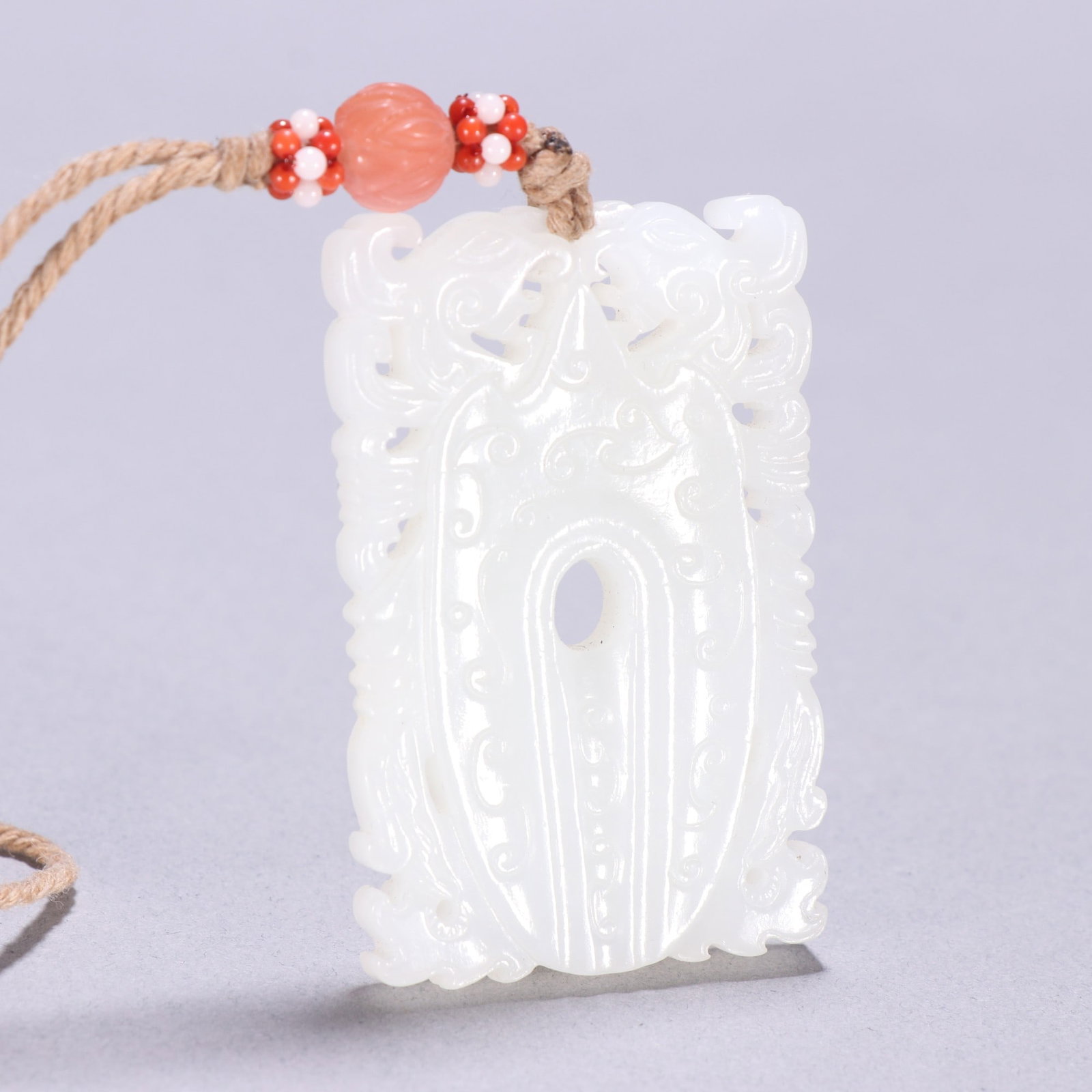 A Exquisite Hotan Jade Phoenix Pattern Brand - 6