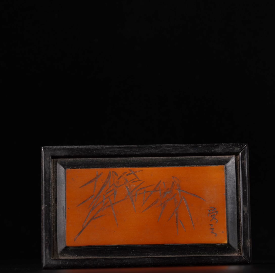 A Exquisite Sandalwood Bamboo Pattern Box: A Exquisite Sandalwood Bamboo Pattern Box,Qing Dynasty, China,Size:5.9inx3.3inx2.2in,Weight:385g 檀木竹纹盒,中国清代