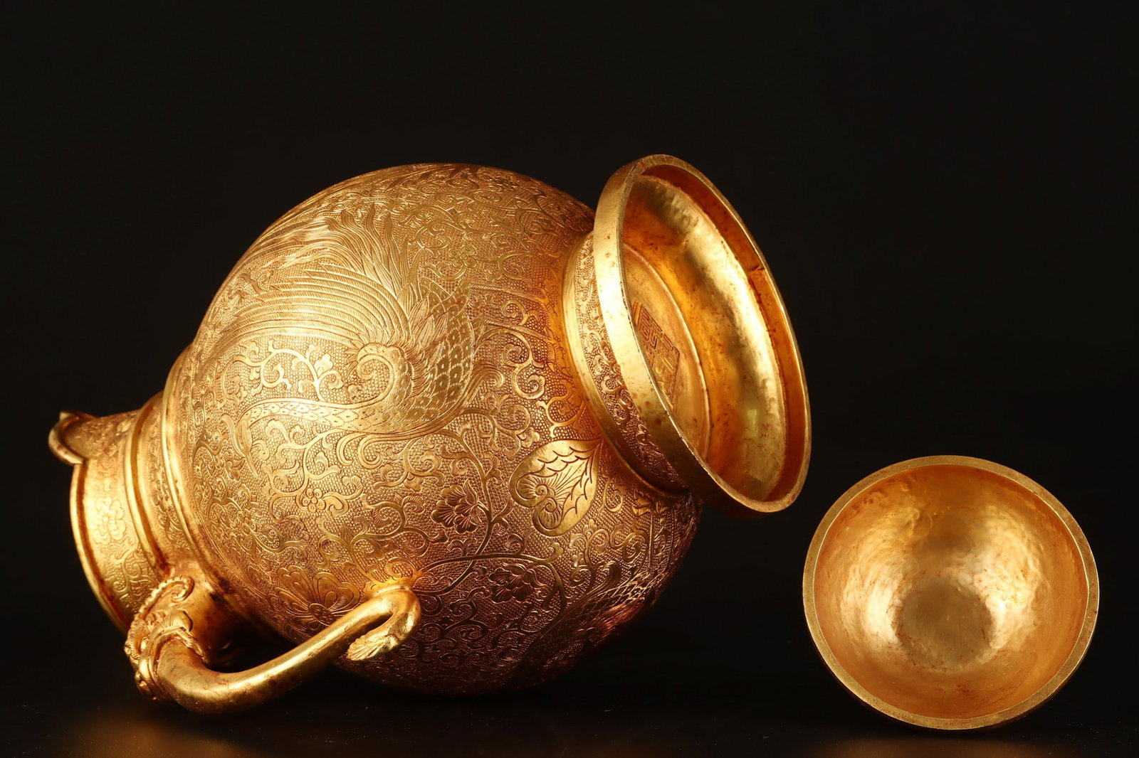 A Exquisite Gilt Bronze Phoenix Pattern Ewer - 8