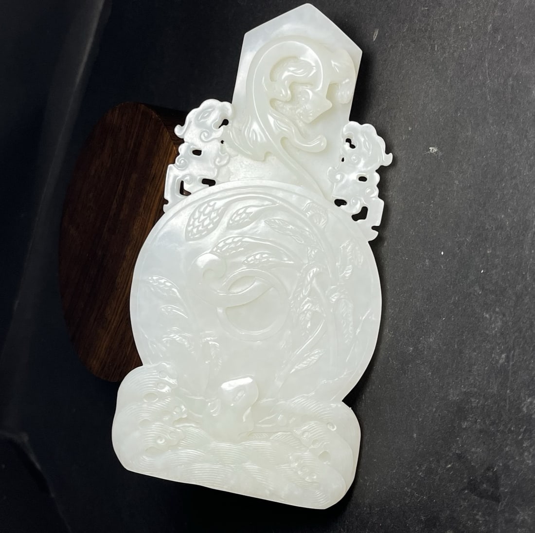 A Exquisite Hotan Jade Dragon Pattern Jade Bi - 2