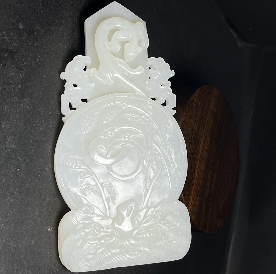A Exquisite Hotan Jade Dragon Pattern Jade Bi - 4