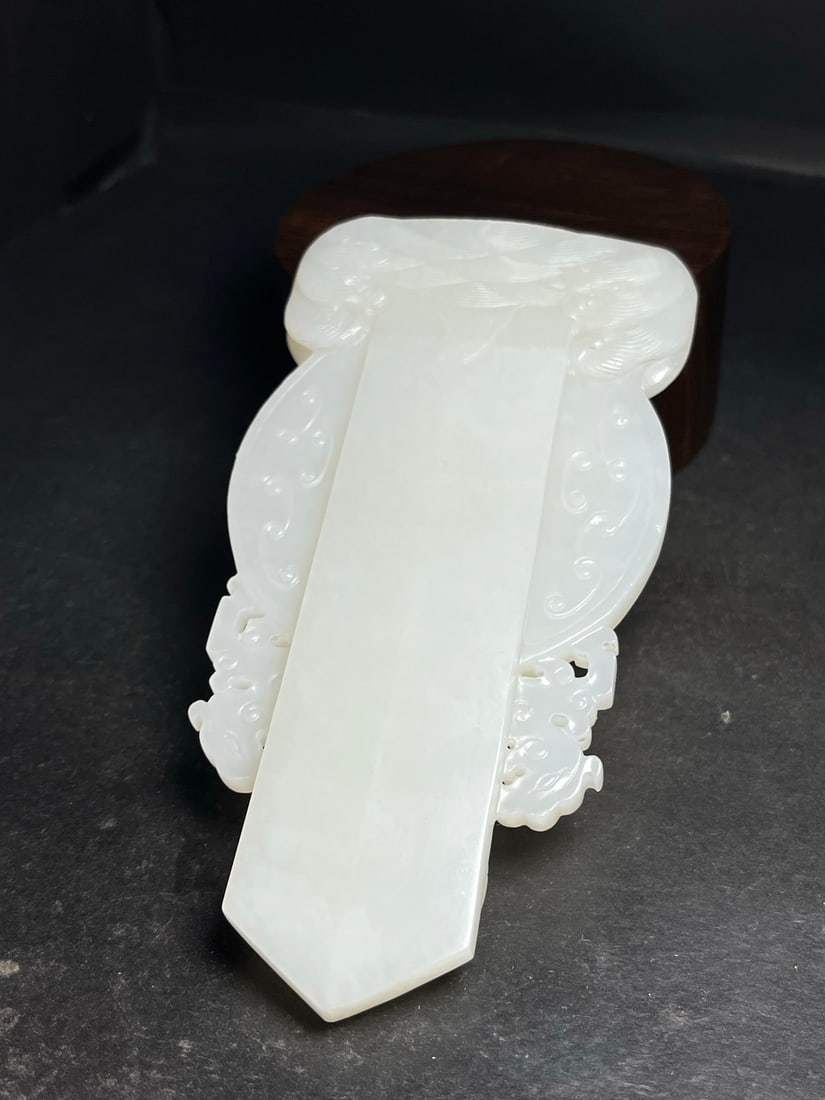 A Exquisite Hotan Jade Dragon Pattern Jade Bi - 7