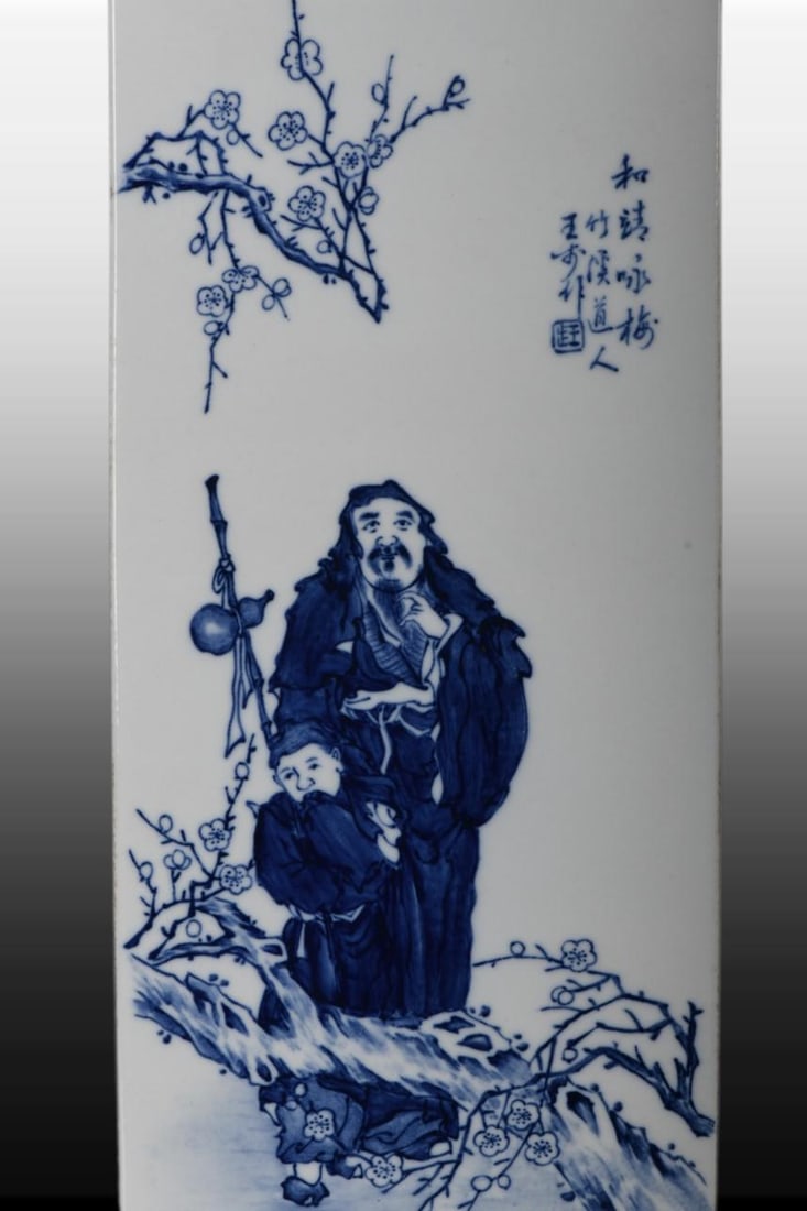 A Exquisite Blue and White Figures Pattern Vase - 8