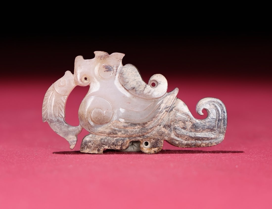 A Exquisite Hetian White Jade Phoenix Bird Ornament (1 of 8)