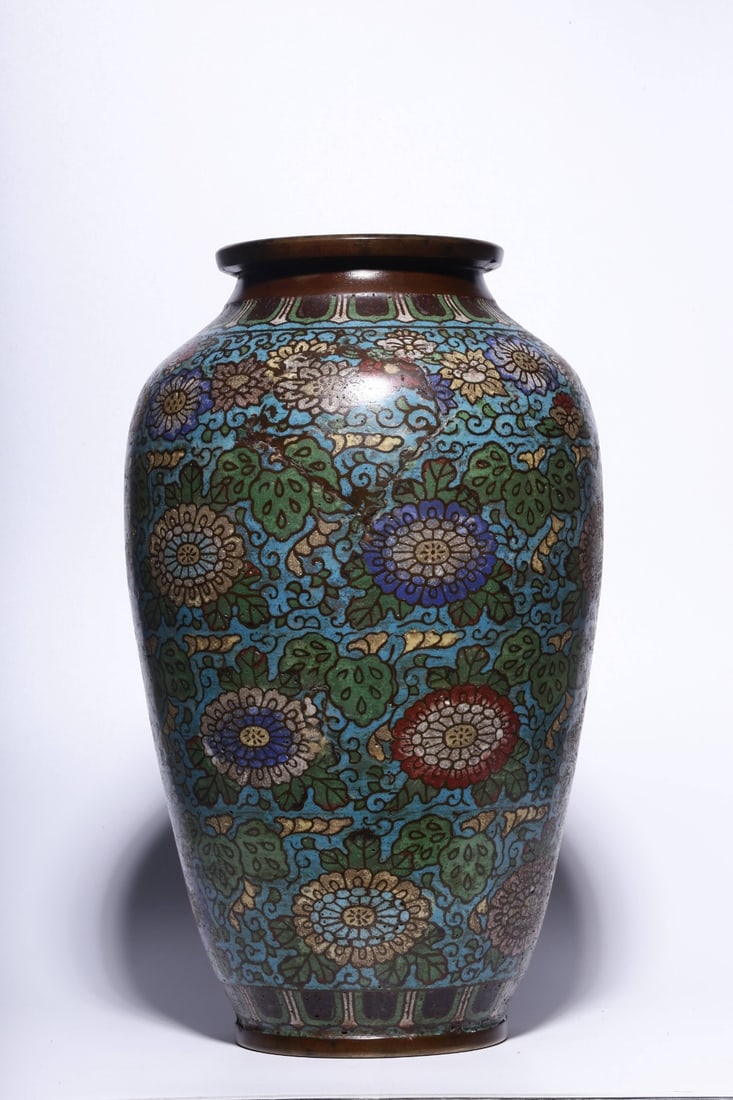 A Exquisite Cloisonne Flower Pattern Vase - 3