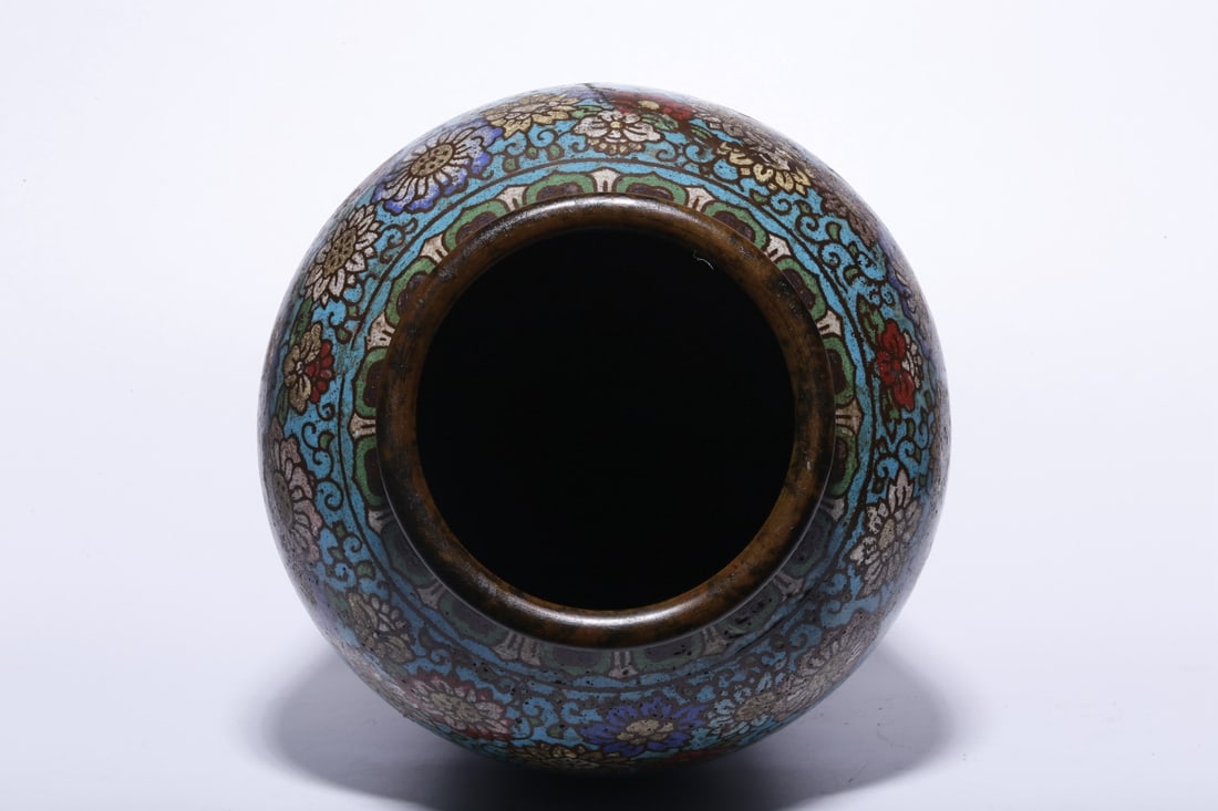 A Exquisite Cloisonne Flower Pattern Vase - 6