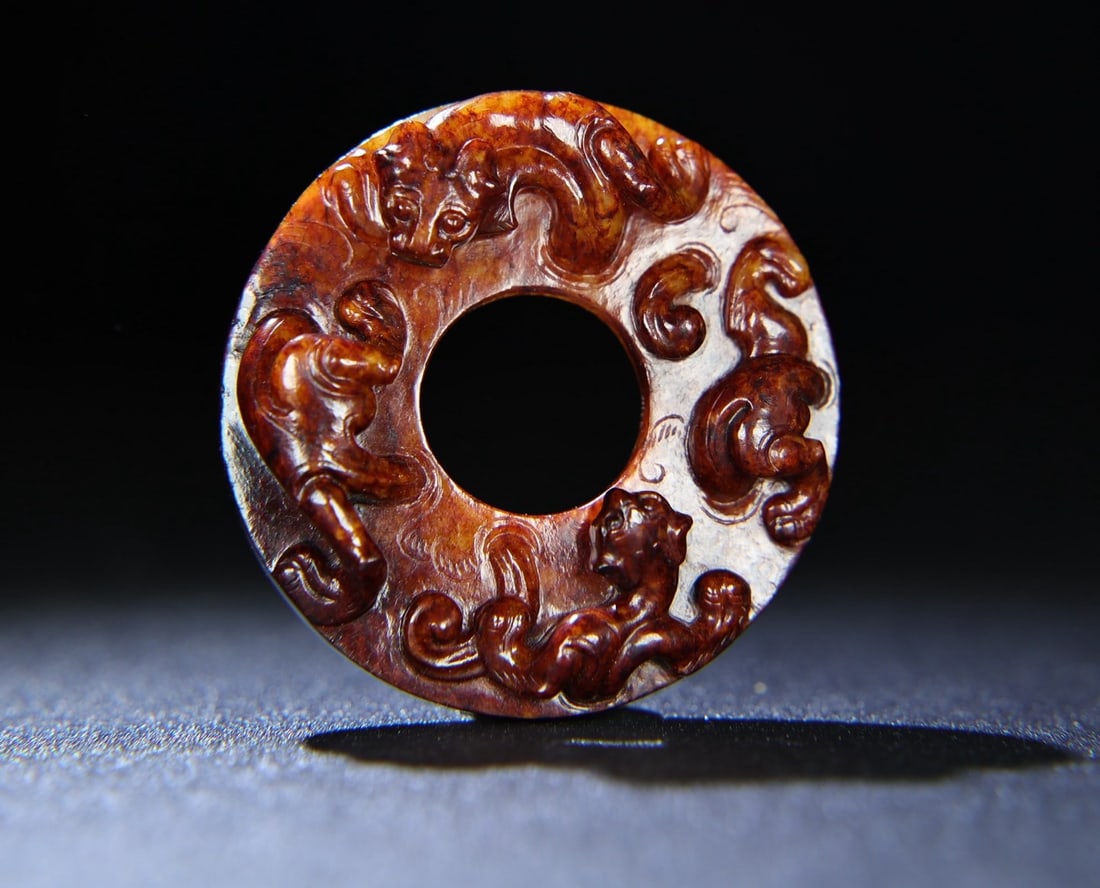 A Exquisite Hetian Jade Dragon Jade Bi (1 of 9)