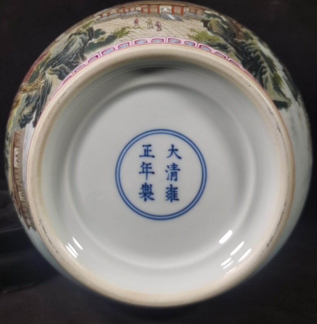 A Exquisite Enamel Landscape Pattern Vase - 8