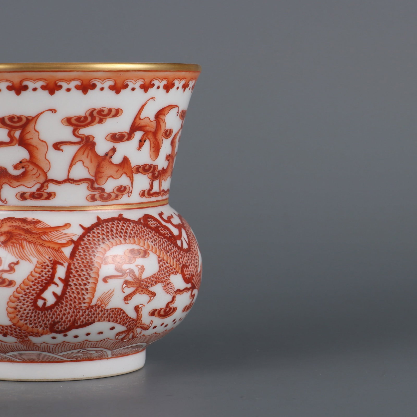A Exquisite Iron-Red Dragon Pattern Jar - 3