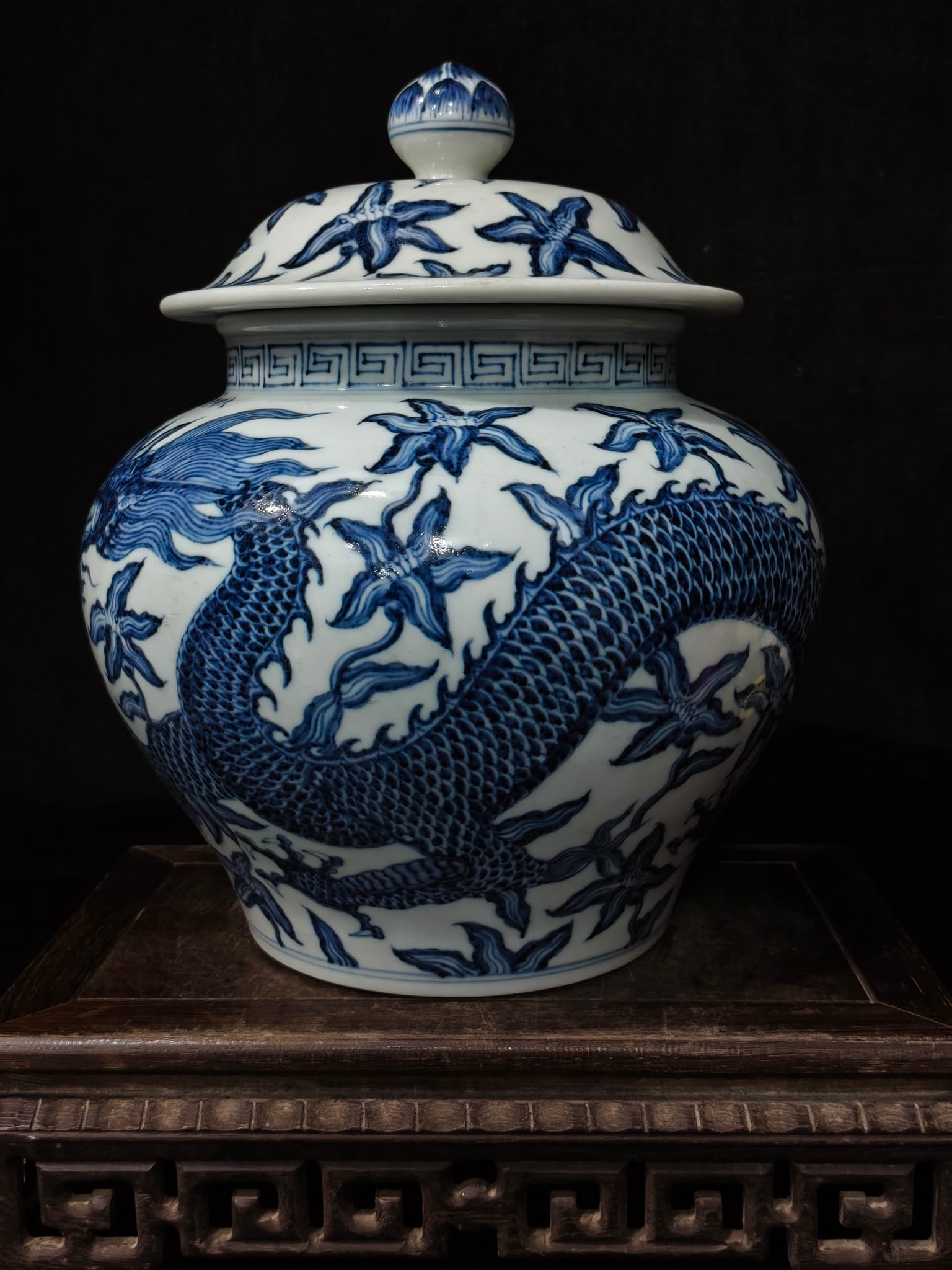 A Exquisite Blue and White Dragon Pattern Jar - 2