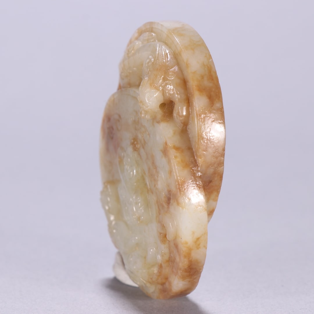 A Exquisite Hotan Jade Dragon Pattern Jade Bi - 4