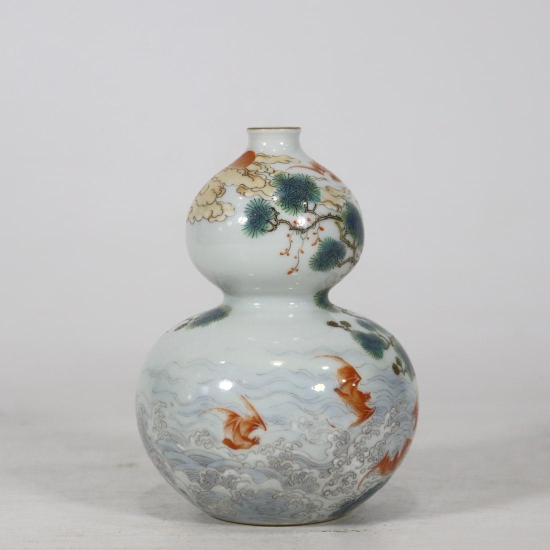 A Exquisite Enamel Landscape Pattern Gourd Vase - 4