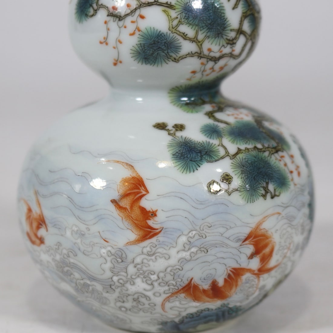 A Exquisite Enamel Landscape Pattern Gourd Vase - 6