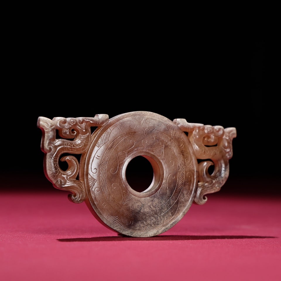 A Exquisite Hetian Jade Dragon Pattern Jade Bi - 4