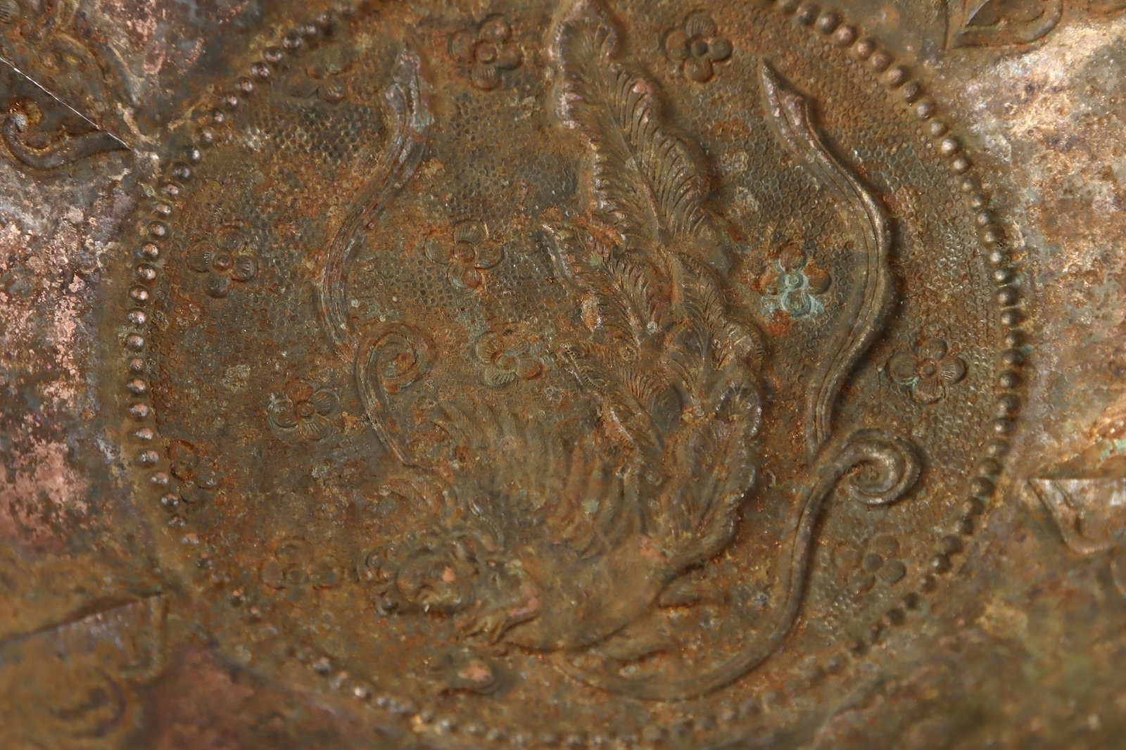 A Exquisite Copper Phoenix Pattern Plate - 7