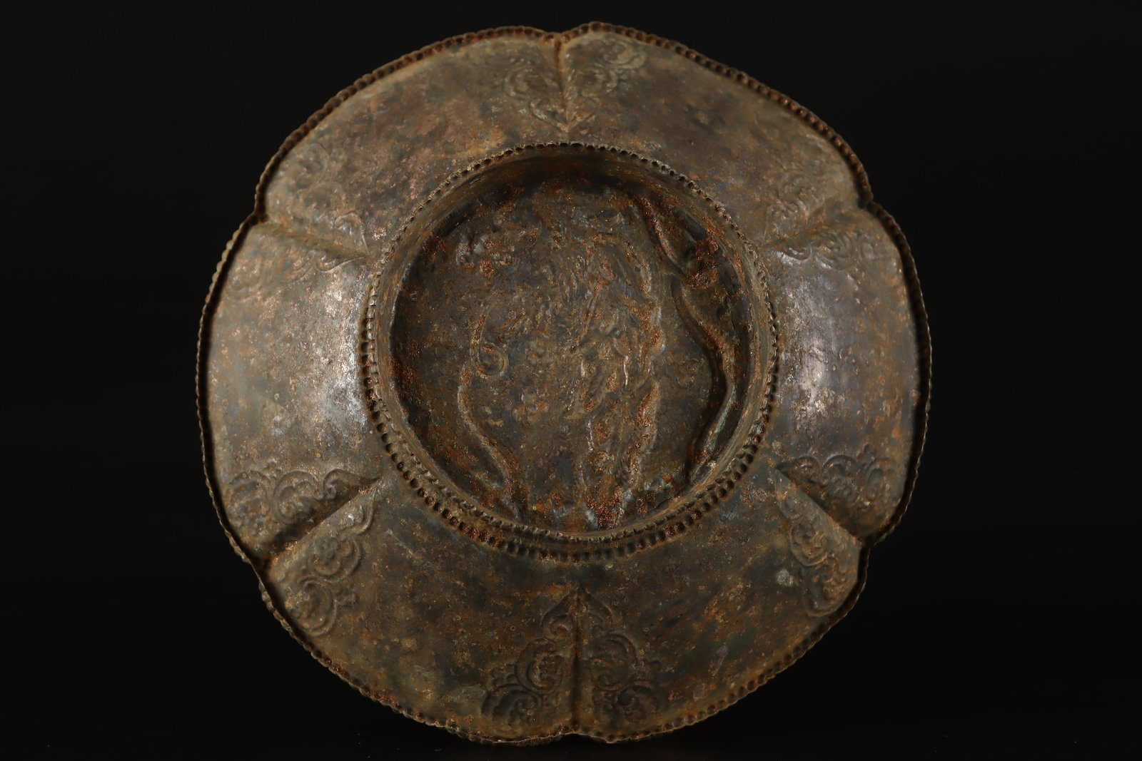 A Exquisite Copper Phoenix Pattern Plate - 9