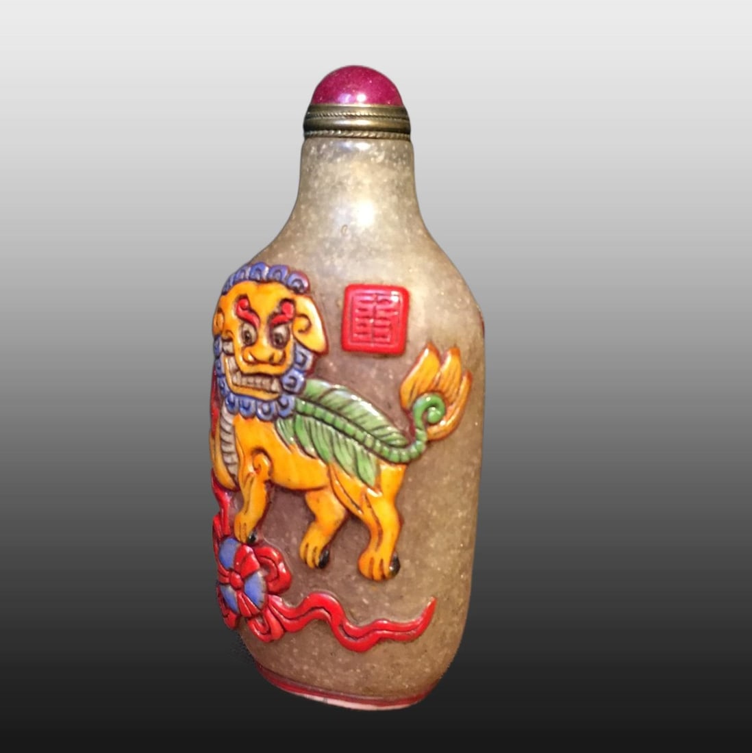 A Exquisite Colored glaze Tiger Pattern Snuff Bottle - 4