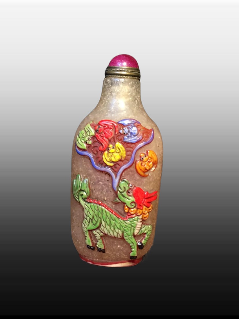 A Exquisite Colored glaze Tiger Pattern Snuff Bottle - 5