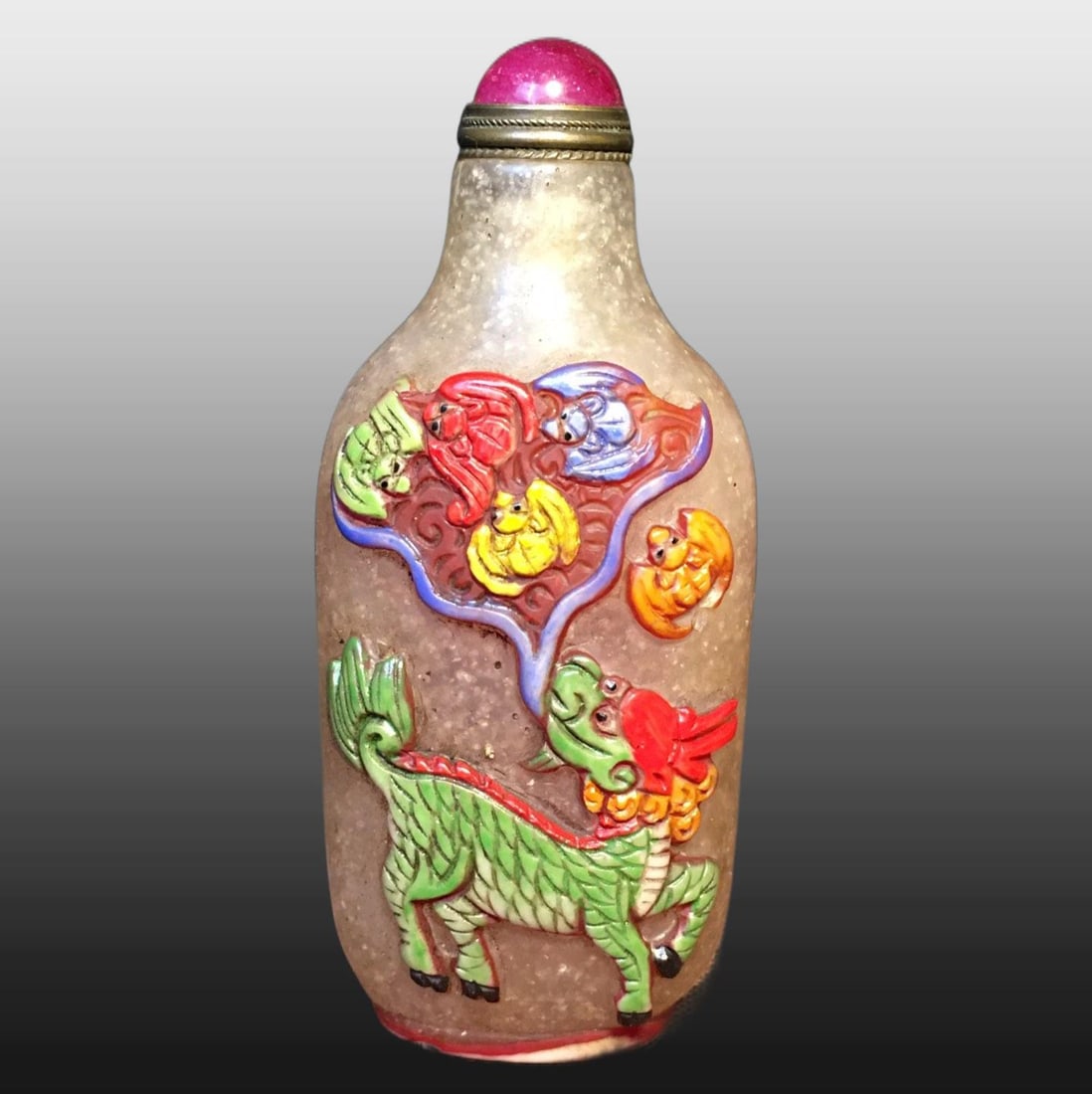 A Exquisite Colored glaze Tiger Pattern Snuff Bottle - 7