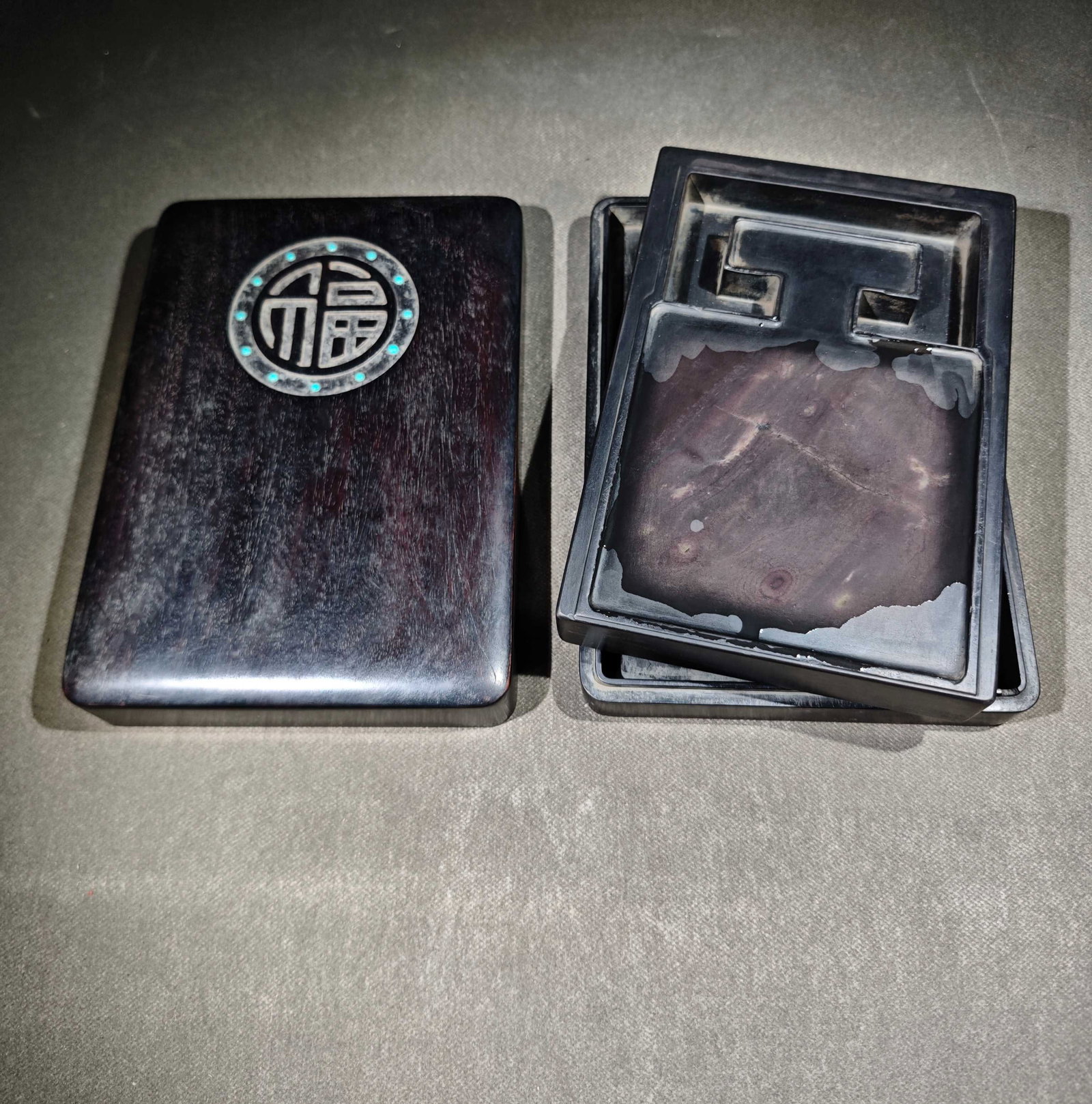 A Exquisite Wu Qijun Mark Duan Inkstone: A Exquisite Wu Qijun Mark Duan Inkstone,Qing Dynasty, China,With Mark,Size:9.6inx6.9inx2.4in 吴其濬款端砚,中国清代,带款