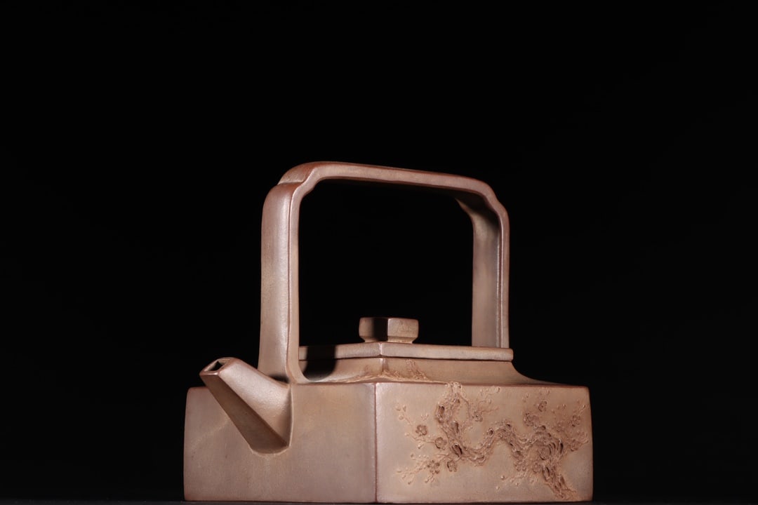 A Exquisite Purple Sands Pine Pattern Square Teapot - 4